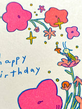 Little Bugs Risograph Birthday Card