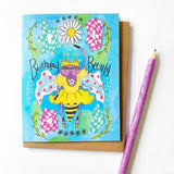 Ballerina Bee Spring Dance Birthday Card