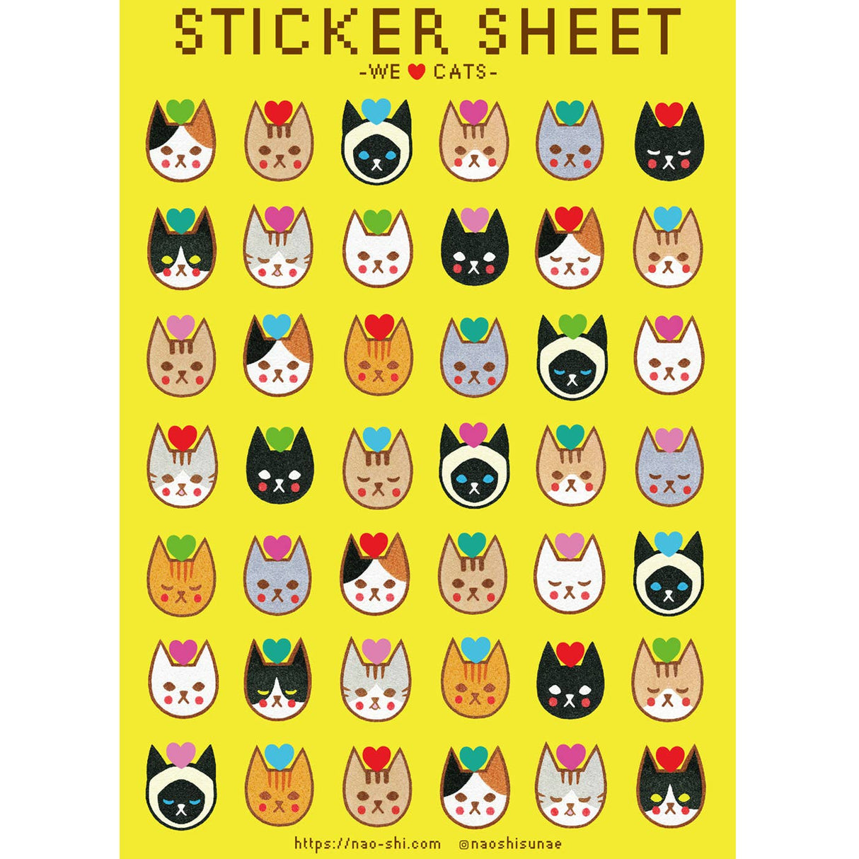 We Love Cats Sticker Sheet