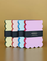 Duo-Tone Scalloped Shaped Notepad, Peach & Persimmon Edge