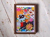 Cats, Bugs and Flowers A4 Art Print