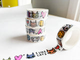 Three Cat Washi Tapes, Decoration Tape, Scrapbooking