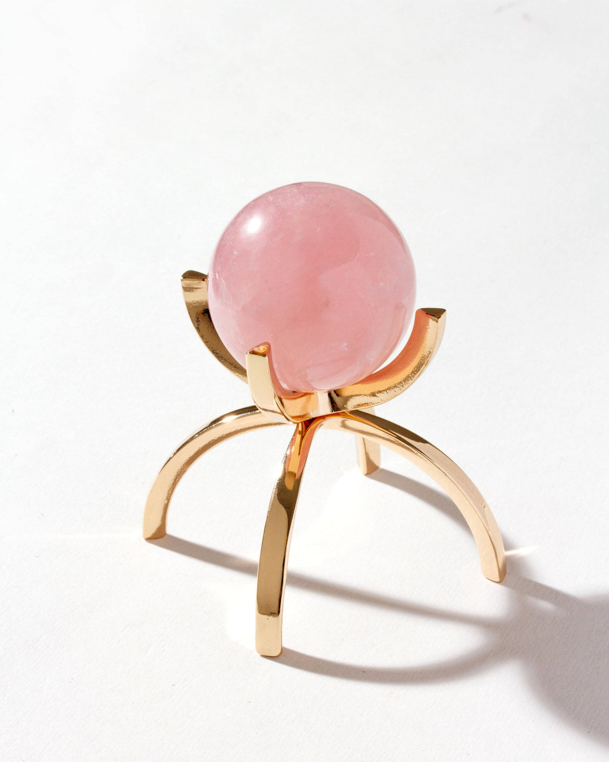 Rose Quartz Eye Of The Beholder Gemstone Sphere On Stand Set