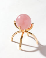 Rose Quartz Eye Of The Beholder Gemstone Sphere On Stand Set