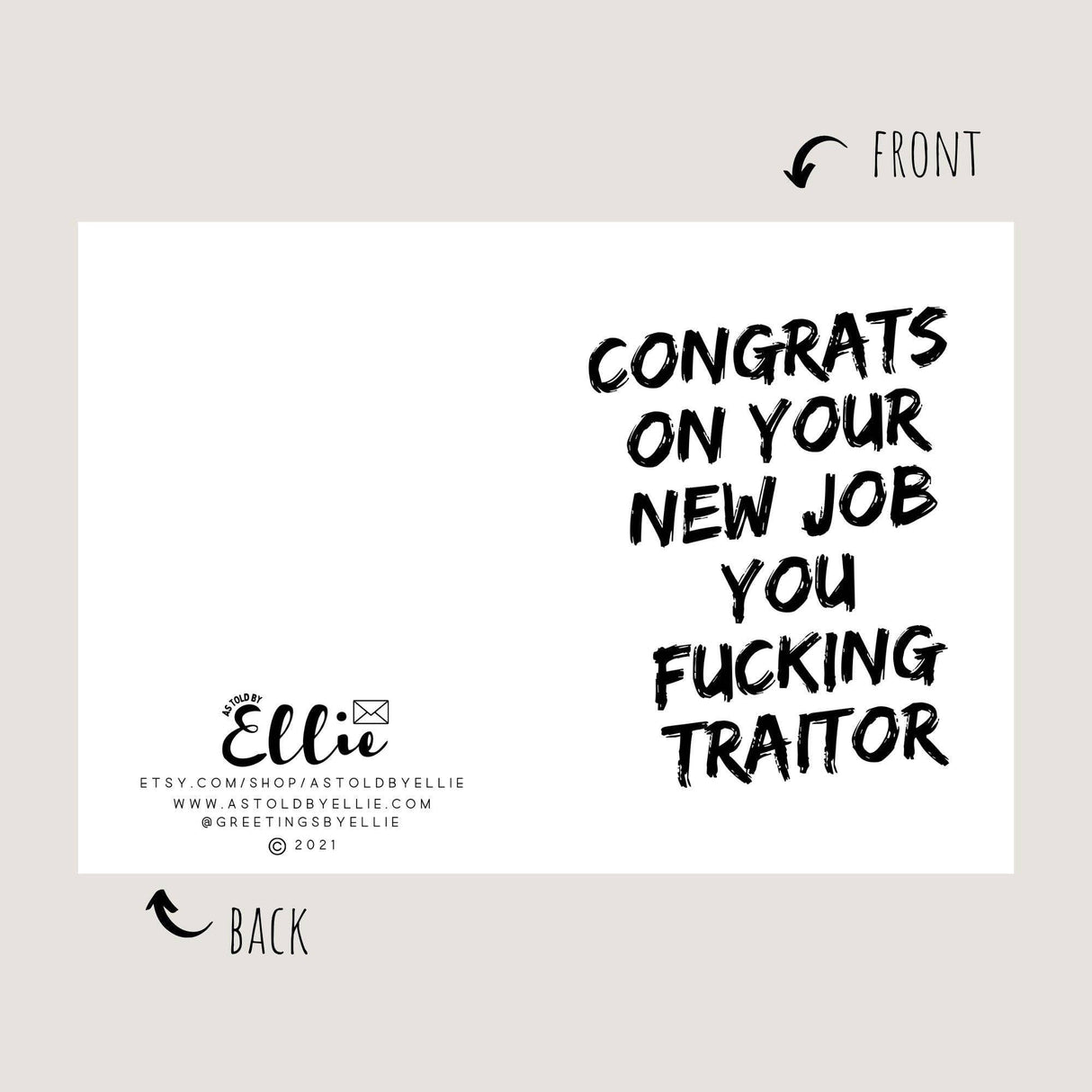 Congrats on Your New Job Traitor Greeting Card