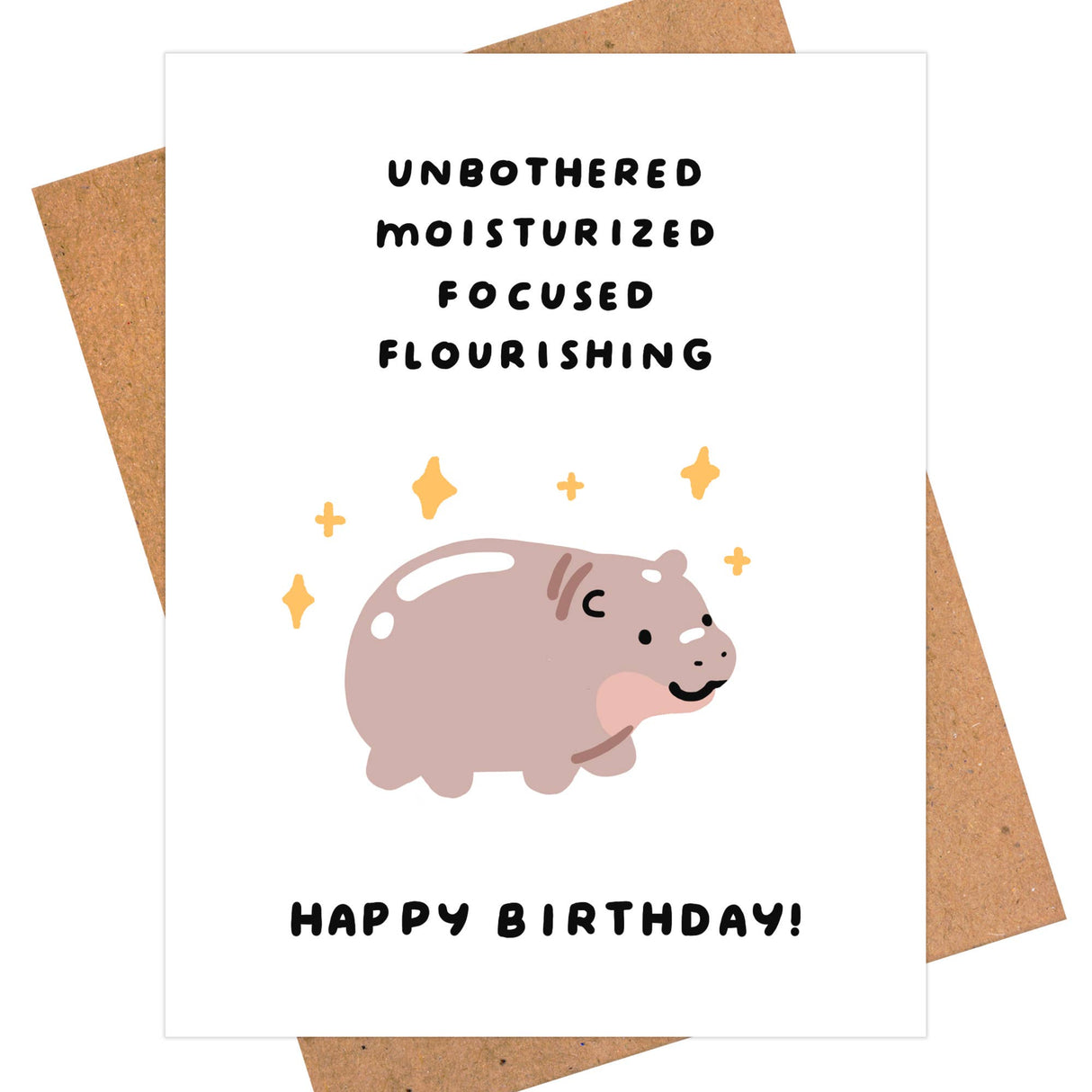 Moo Deng Hippo Birthday Card