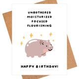 Moo Deng Hippo Birthday Card