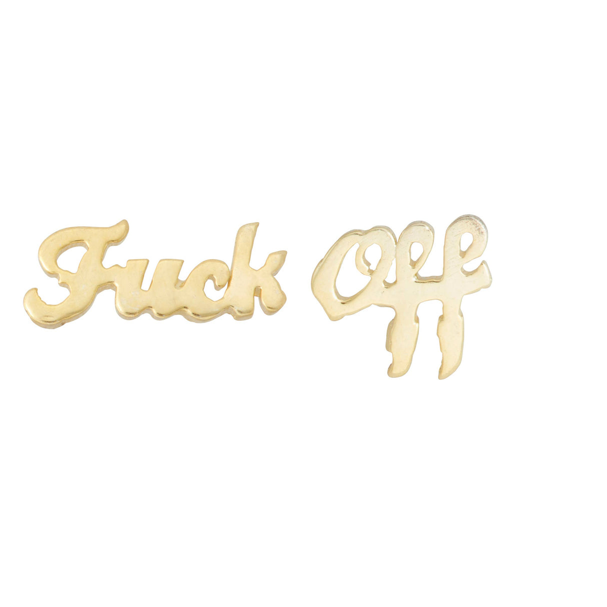 Fuck Off Earrings Studs - 18KGP