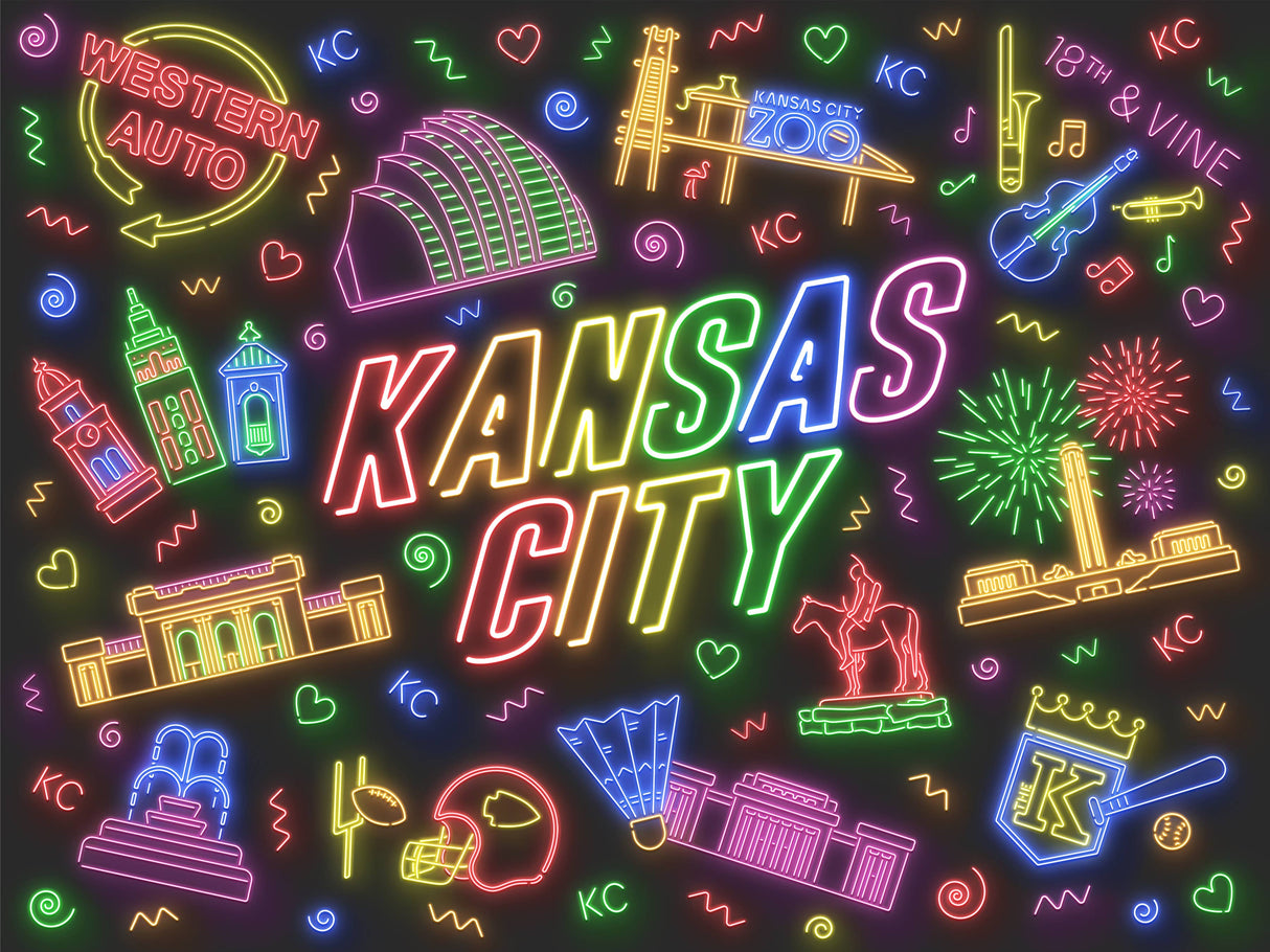Neon Lights Kansas City Puzzle
