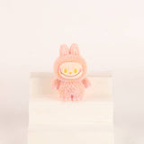 Flocked Mini Labubu Figurines Colorful Gradient Desk Toys