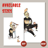 Frankhisstein - Frankenstein Monster with Cats Print