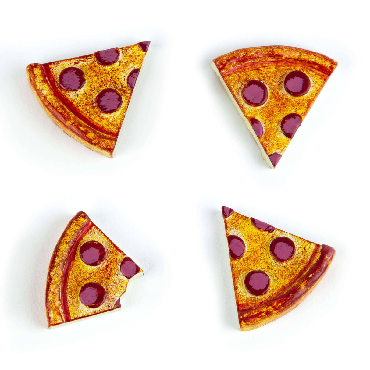 Colorful PIZZA magnets ICONIC packaging s/4