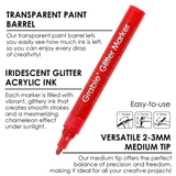 Medium Tip Iridescent Glitter Acrylic Paint Marker Set Of 24
