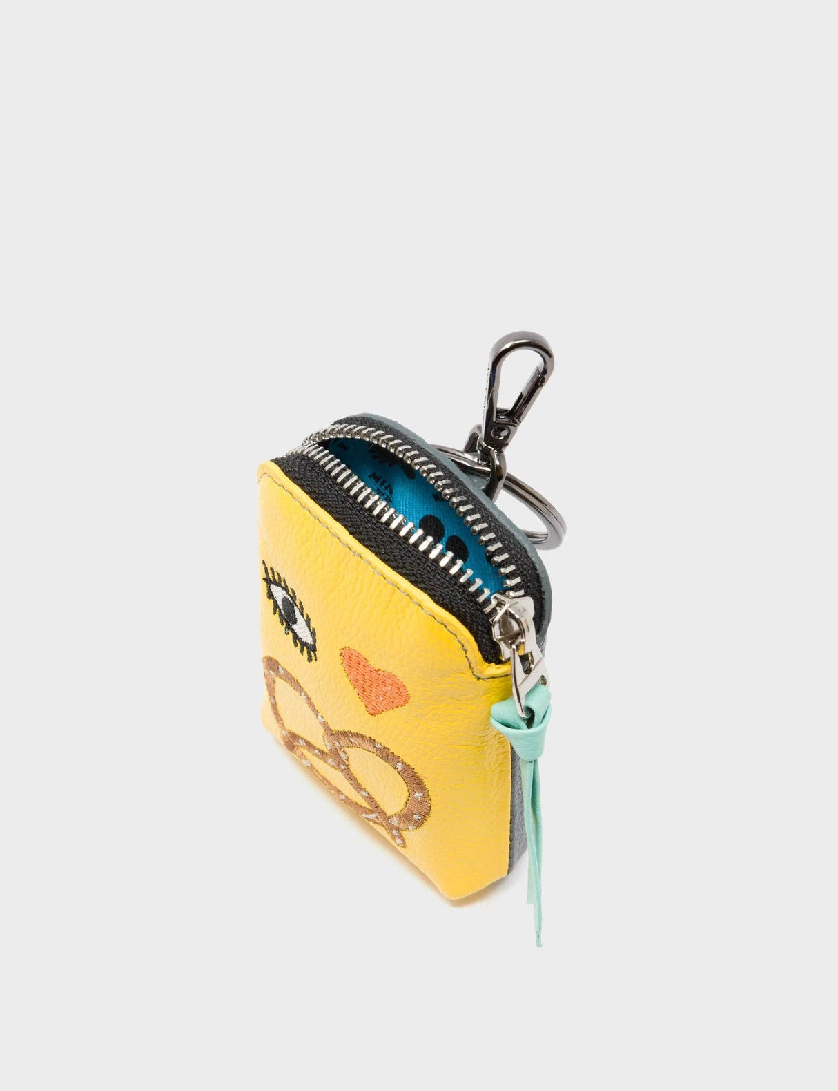 Balloon Yellow Leather Keychain Eye Love New York Florence Pouch Charm