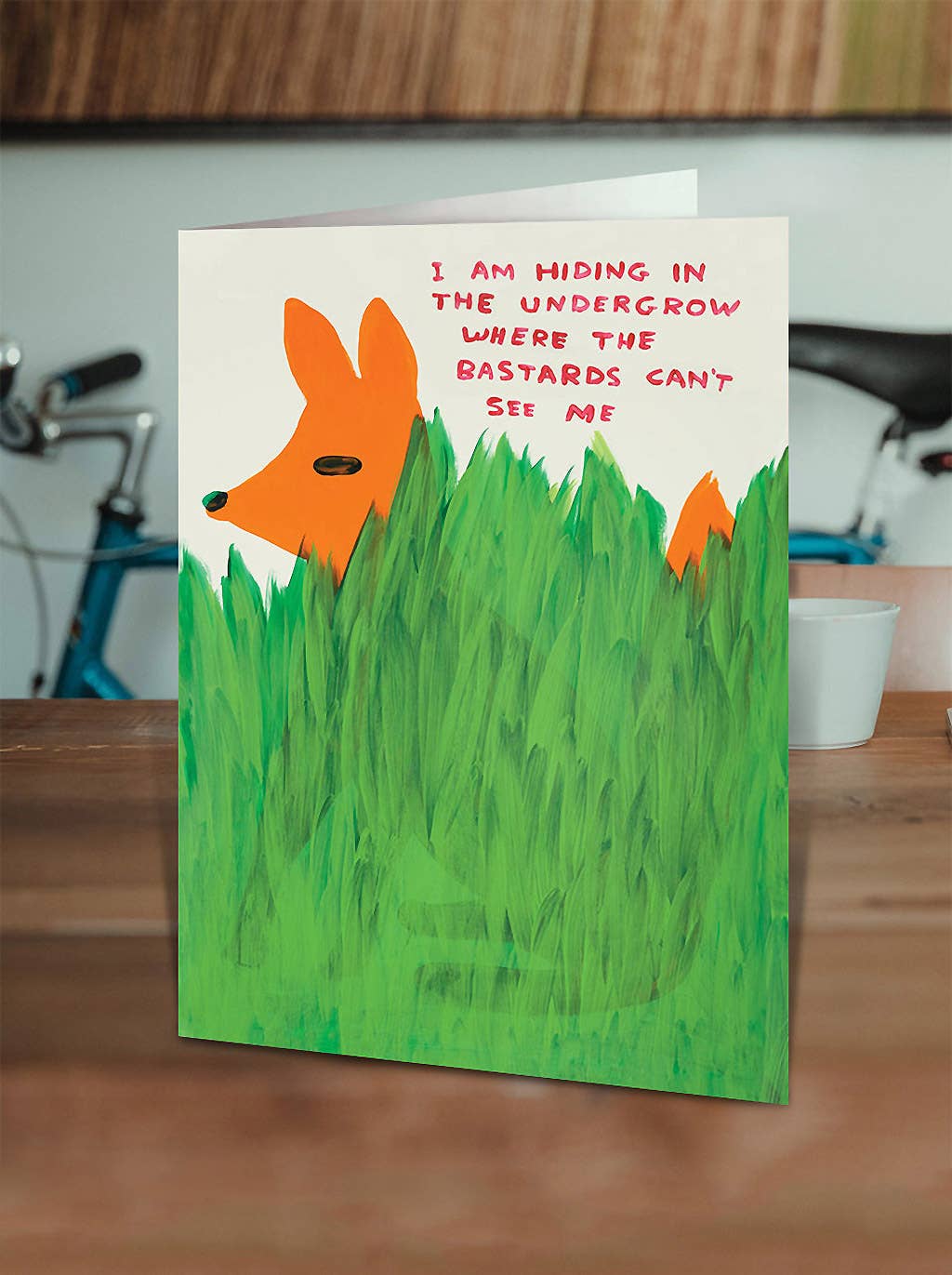 Bastards Can't See Greeting Card by David Shrigley