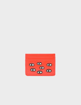 Filium Fiesta Red Leather Cardholder - All Over Eyes Embroidery