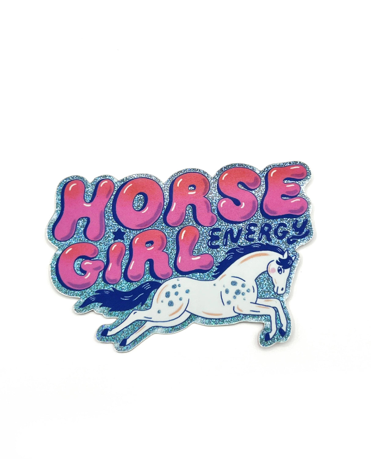 Horse Girl Energy Glitter Sticker