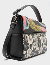 Anastasio Medium Crossbody Handbag Black Leather - Tangle Tales Black Design