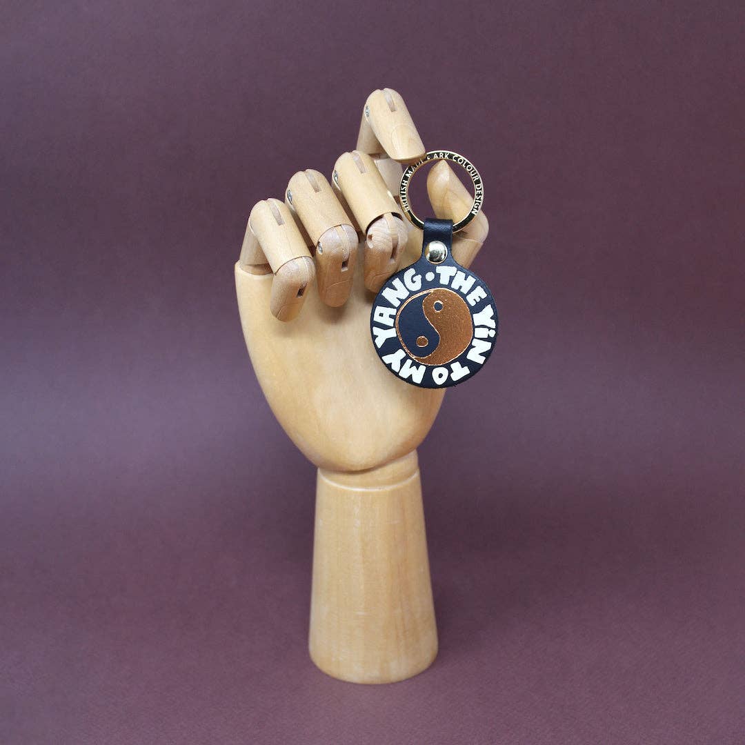Leather Yin and Yang Key Fob