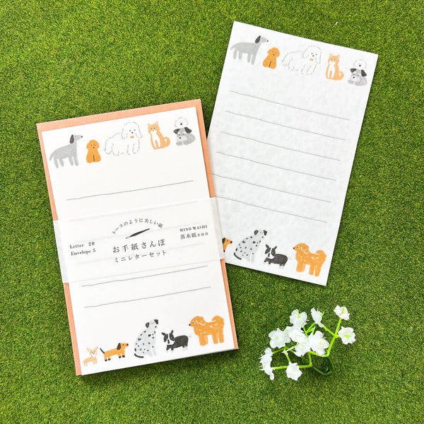 Letter Walk Puppy Mini Mino Washi Letter Writing Set by Furukawa Paper