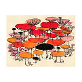 "Mushrooms in Red, Orange, and Pink" Print