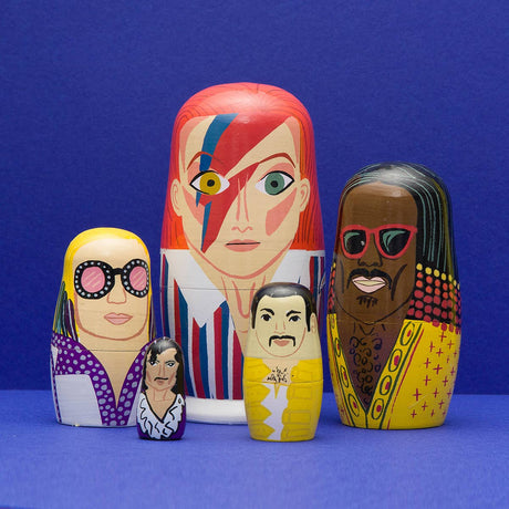 Men of 70s Pop Wooden Nesting Doll Set