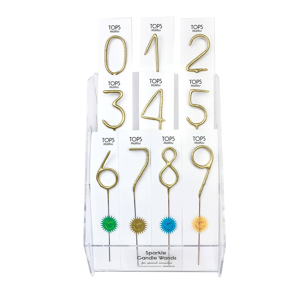 Big 8" Gold Number Sparkler Wand Card - Singles