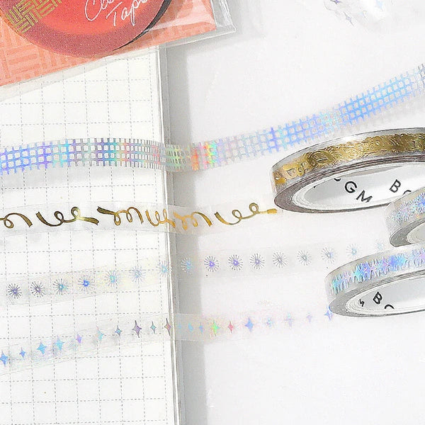 Clear Foil Slim Washi Tape by BGM Japan
