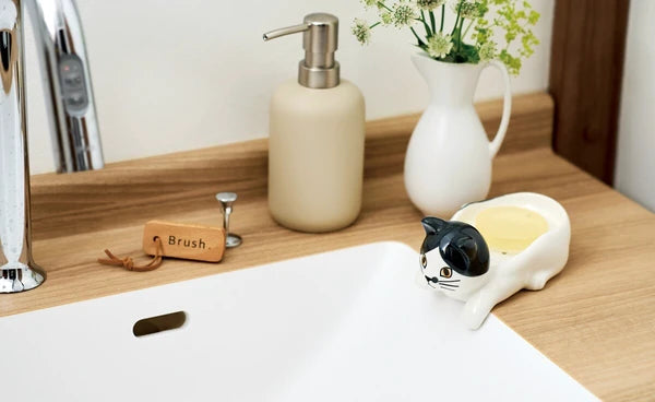 Hachiware Cat Soap Dish Ceramic - Japan