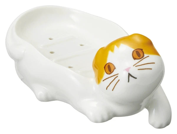 Scottish Fold Cat Soap Dish Ceramic - Japan