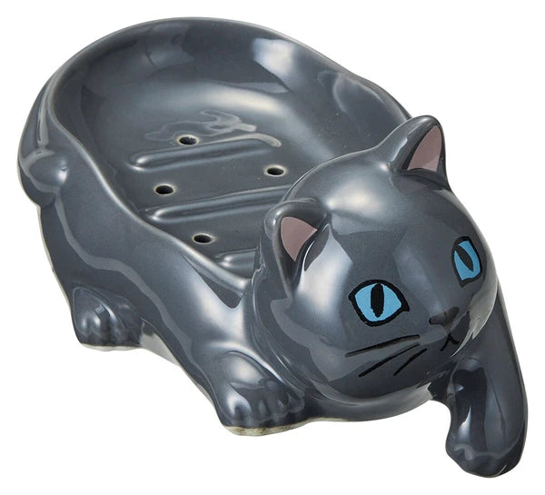 Black Cat Soap Dish Ceramic - Japan