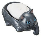 Black Cat Soap Dish Ceramic - Japan