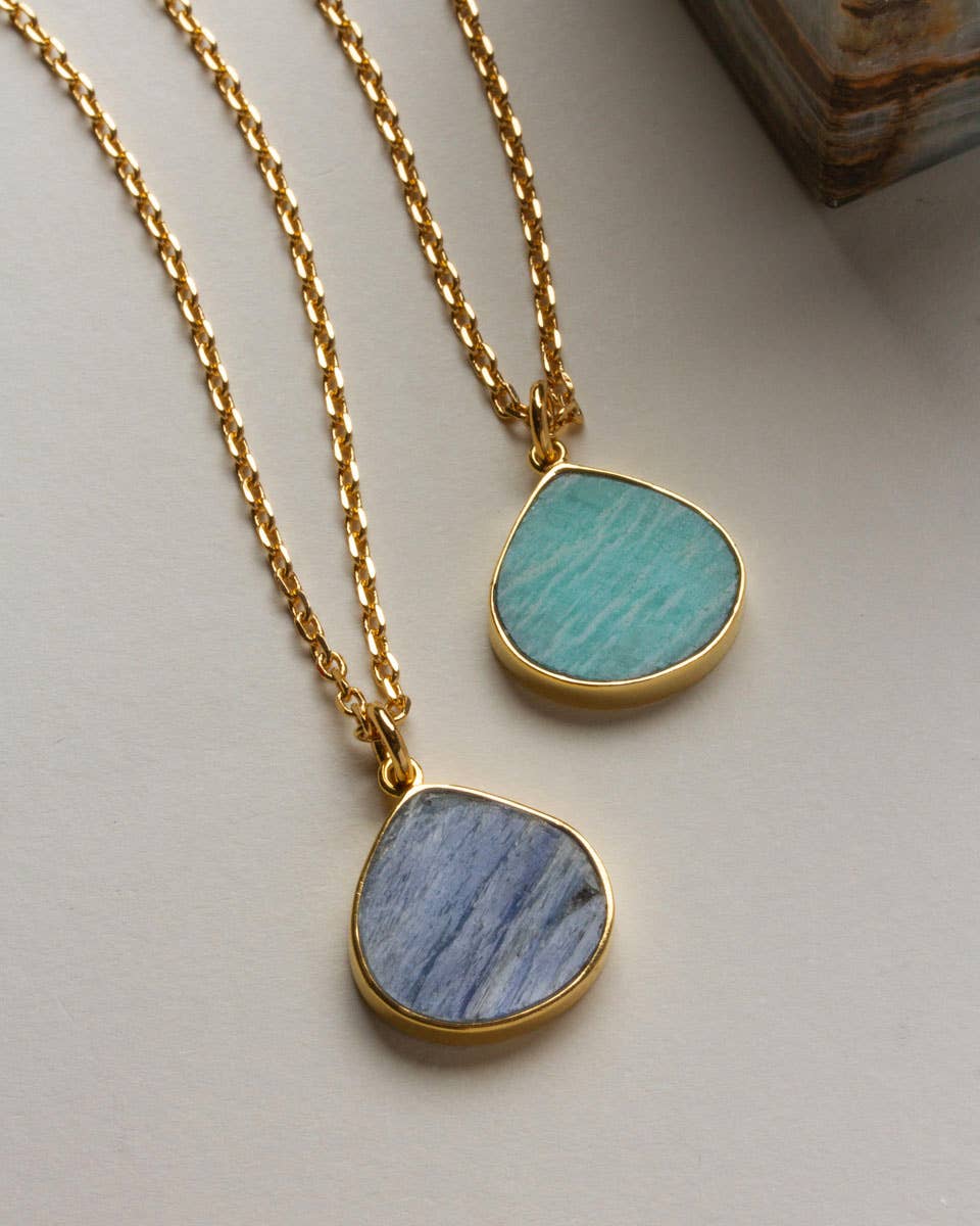 Bohemian Long Medallion Necklace - Kyanite