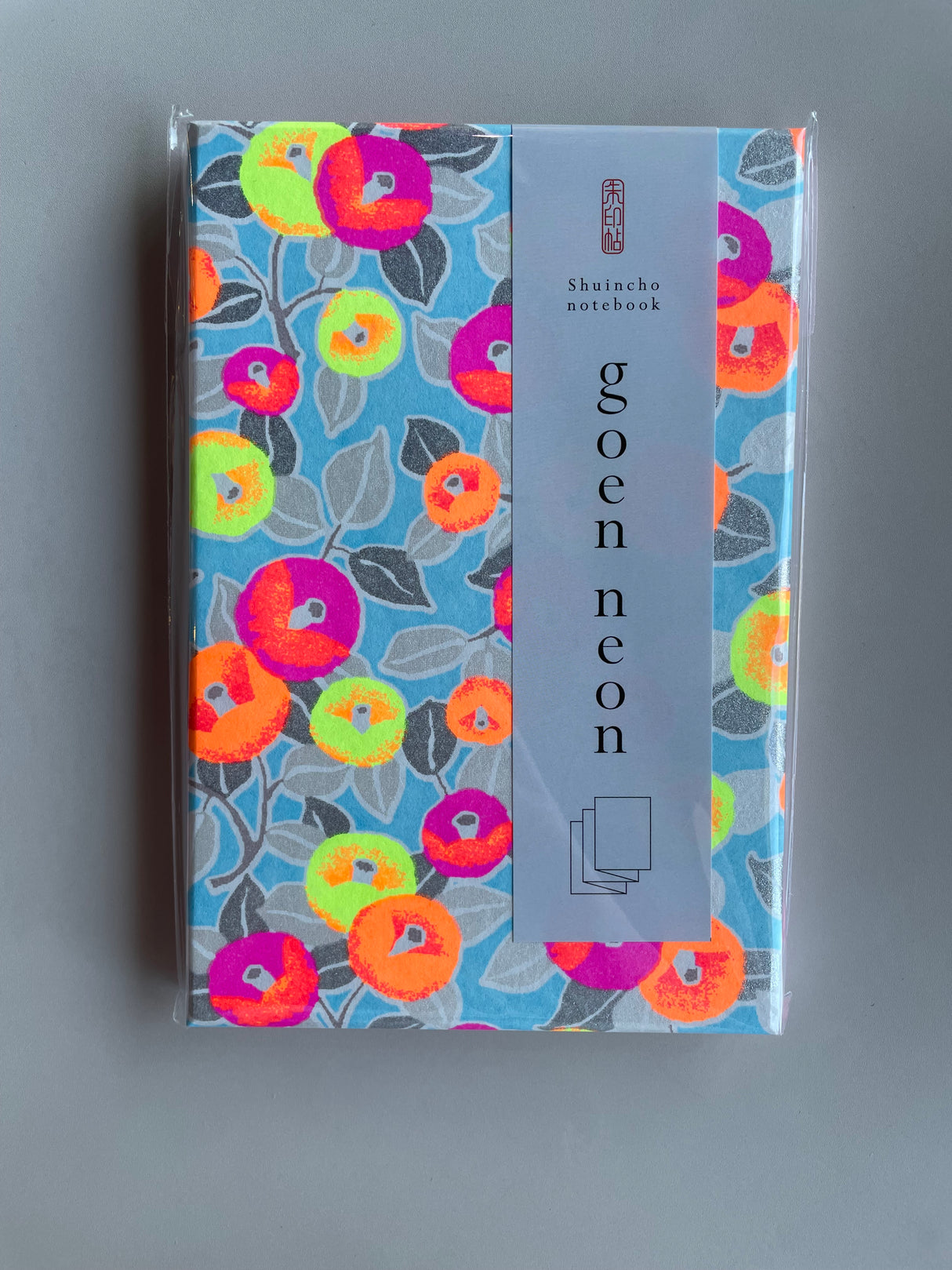 Washi Paper Neon Red Seal Stamp Notebook by Shogado