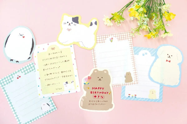 Fluffy Cat Japanese Mino Washi Letter Writing Set by Furukawa Shiko