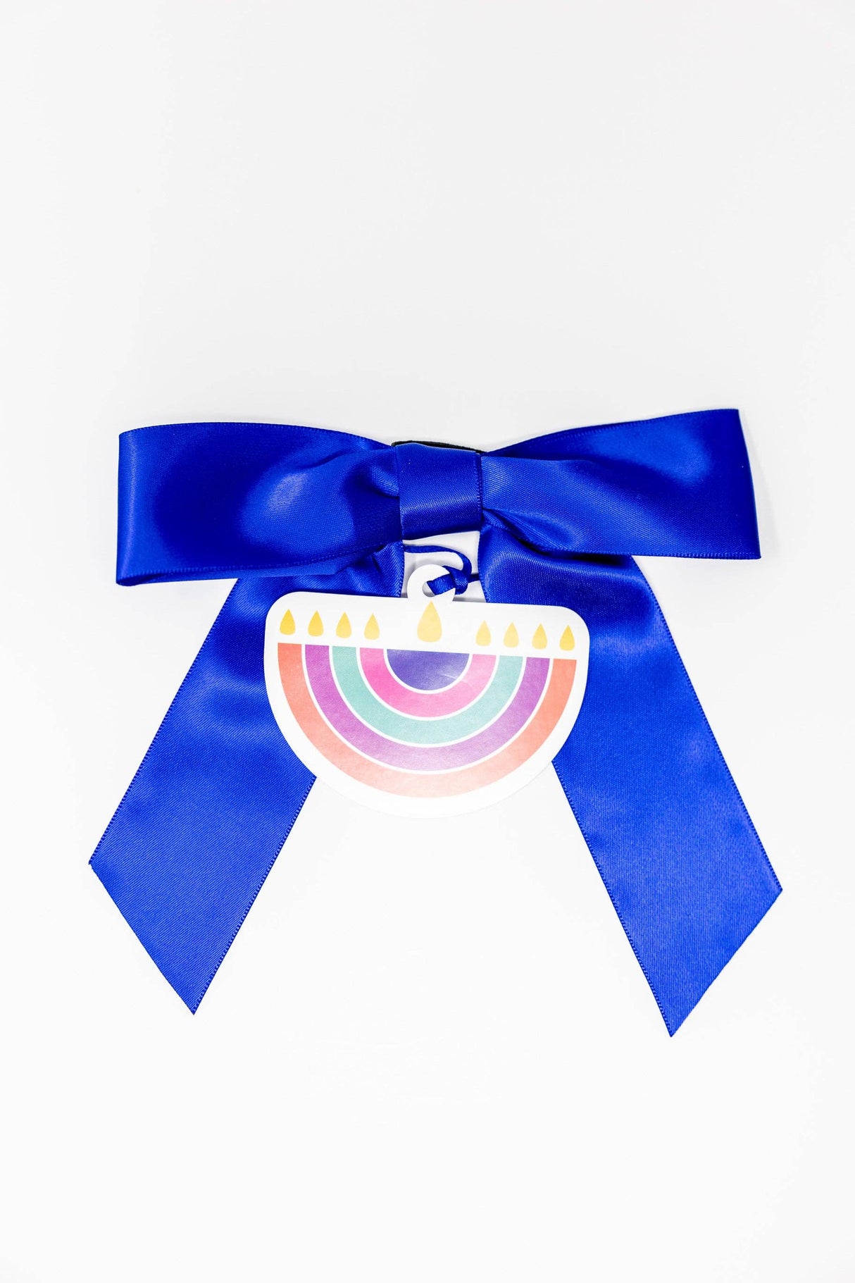 Menorah Bottle Bow + Gift Tag