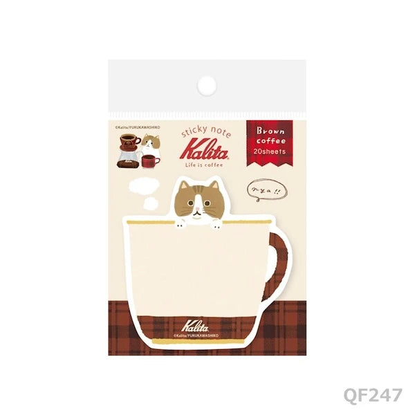 Coffee Cat Die-Cut Sticky Notes by Kalita x Furukawa Shiko