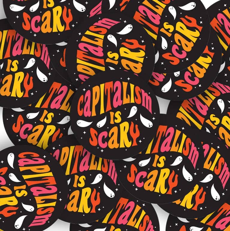 Capitalism Is Scary Mini Sticker