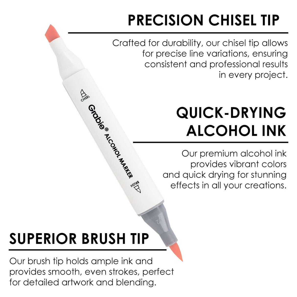 Dual-Tip Skin Tone Alcohol-Based Marker - Set of 36