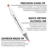 Dual-Tip Skin Tone Alcohol-Based Marker - Set of 36