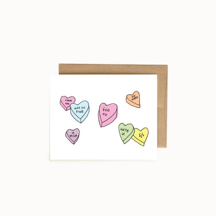 Ew Candy Hearts Card