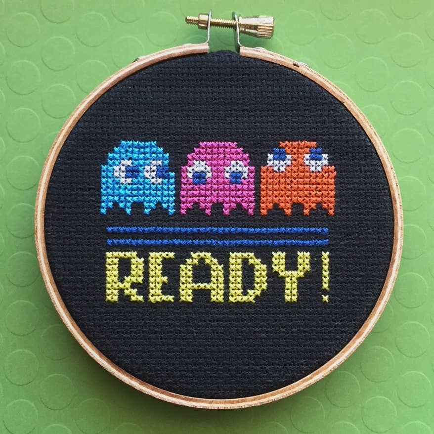 Pac Man Game Counted Cross Stitch Kit