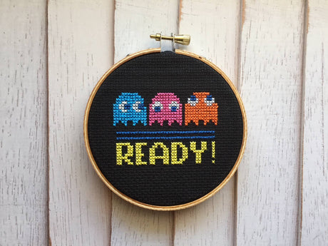 Pac Man Game Counted Cross Stitch Kit