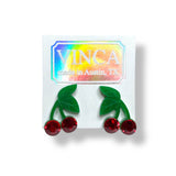 Swarovski Crystal Cherry Stud Earrings