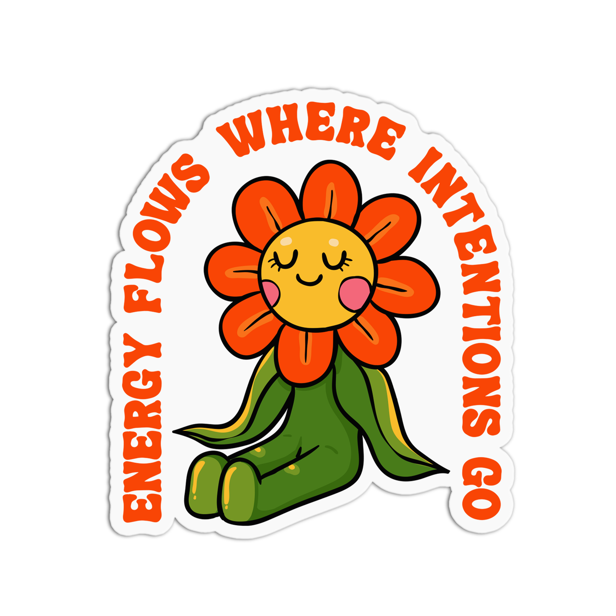 Quote Energy Flows Vinyl Textured Sticker
