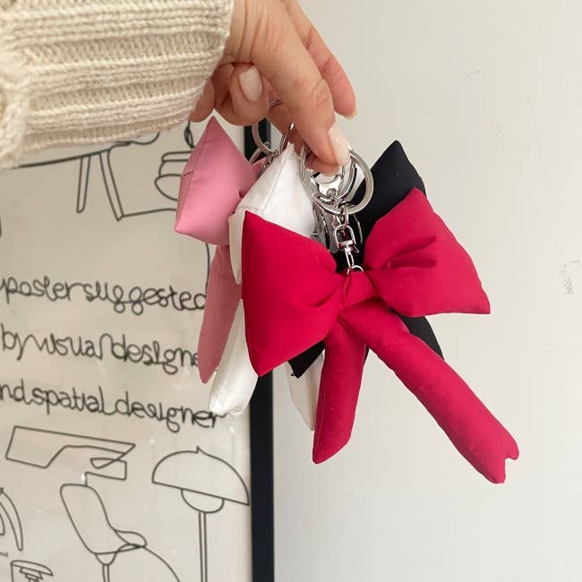 Puffy Bow Bag Charm or Keychain