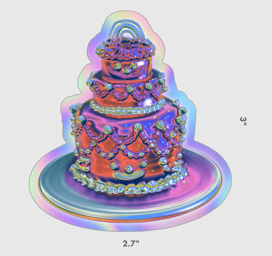 Chrome Cake Holographic Sticker