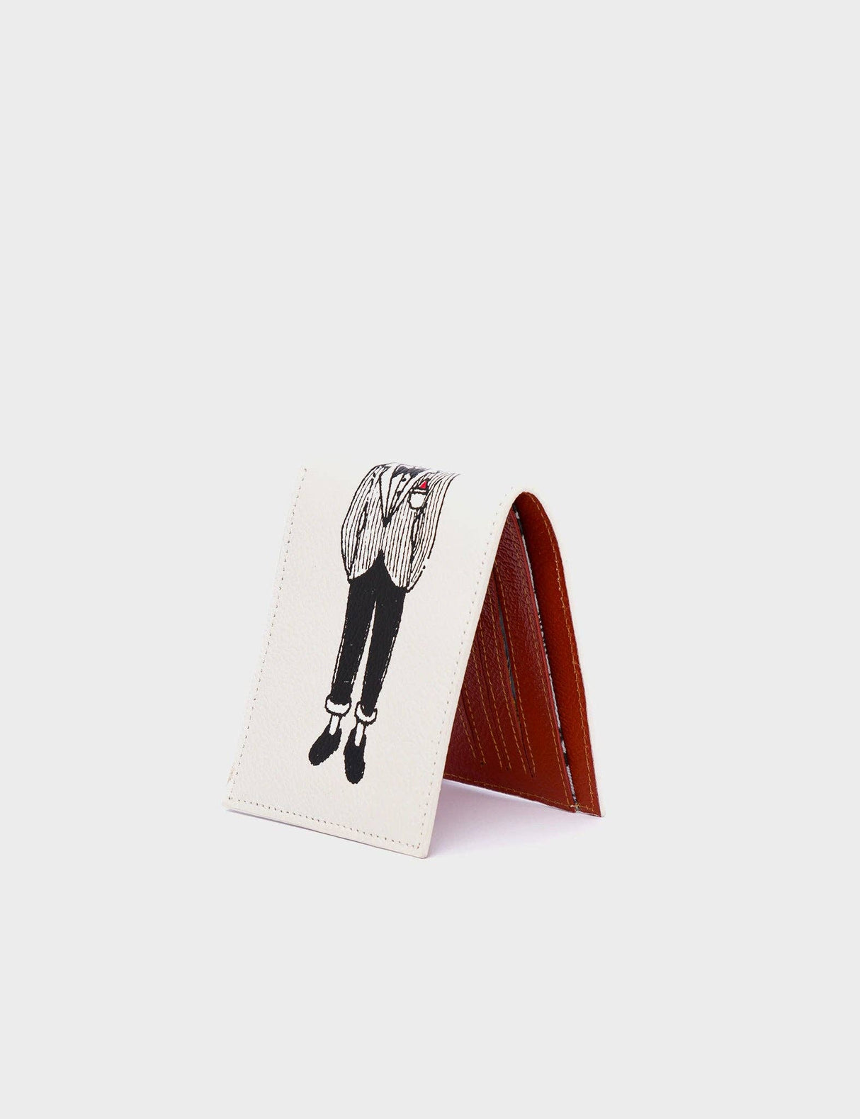 Felicia Cream Leather Bifold Wallet  - Preppy Bird Print