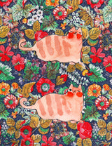 Print - "Resting Cat / Taking a Peek": 5x7 Inches