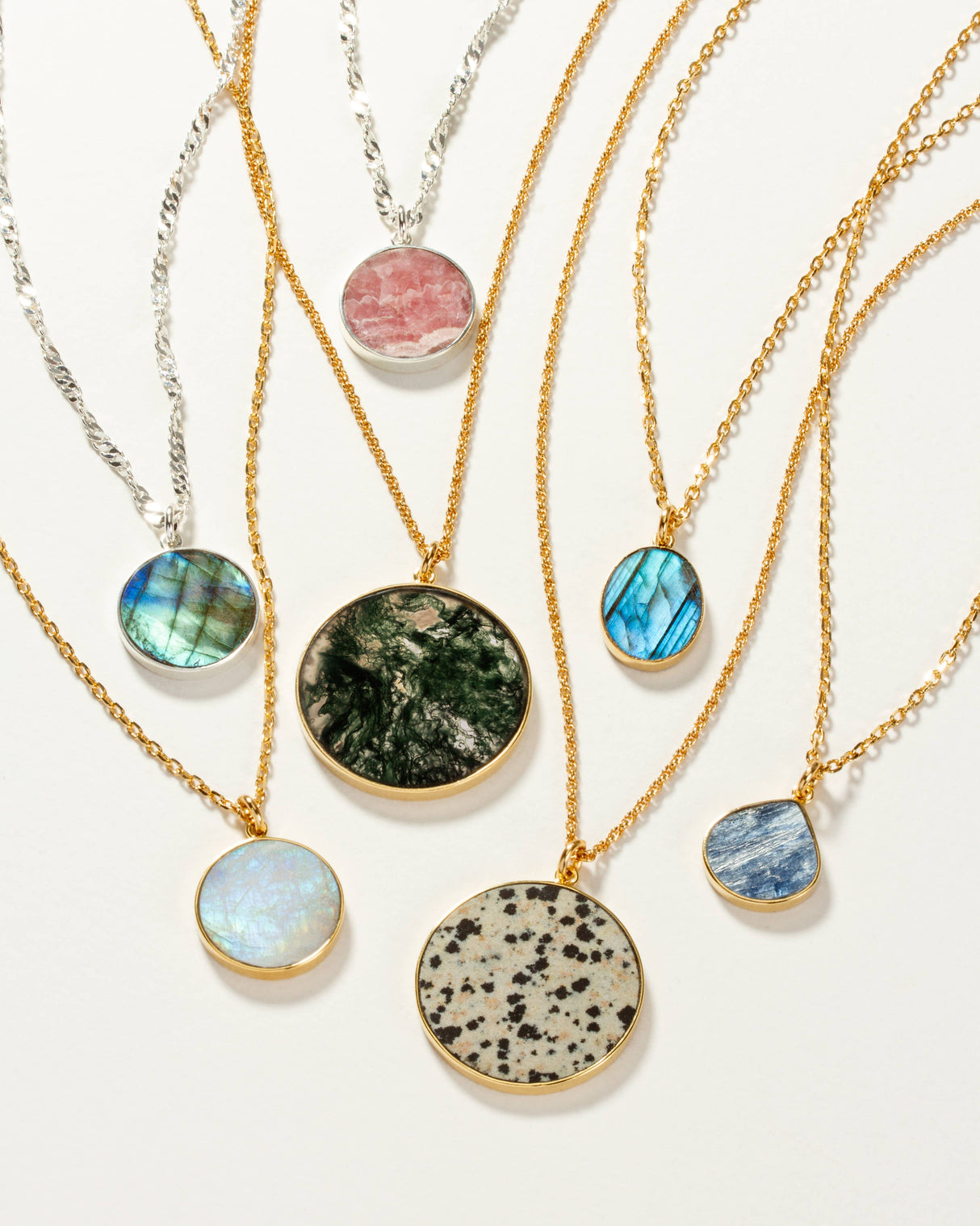 Smooth Sailing Long Medallion Necklace- Labradorite